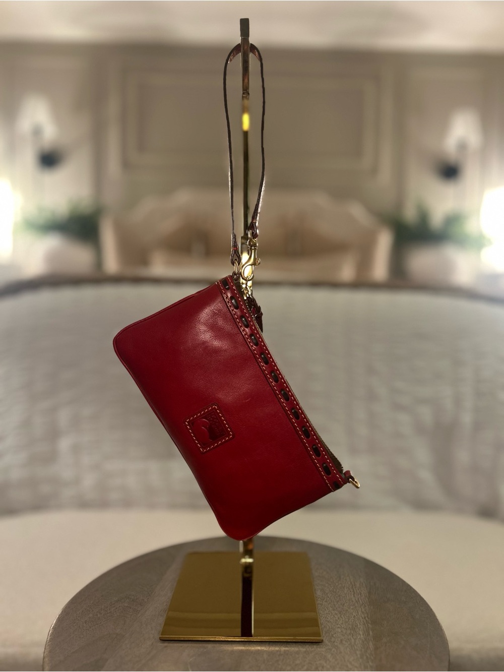 Dooney And Bourke Florentine Large Slim Wristlet Wallet RED